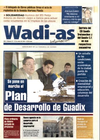 'Wadi-as información : periódico semanal de la comarca de Guadix.' - Año I Número 42 - 2003 enero 25
