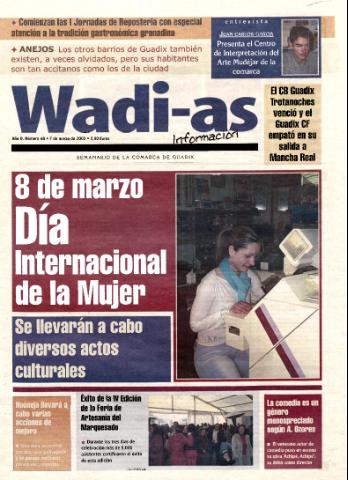 'Wadi-as información : periódico semanal de la comarca de Guadix.' - Año 0 Número 48 - 2003 marzo 7