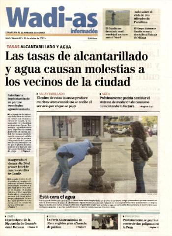 'Wadi-as información : periódico semanal de la comarca de Guadix.' - Año I Número 82 - 2003 octubre 31