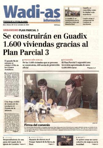 'Wadi-as información : periódico semanal de la comarca de Guadix.' - Año I Número 86 - 2003 noviembre 28