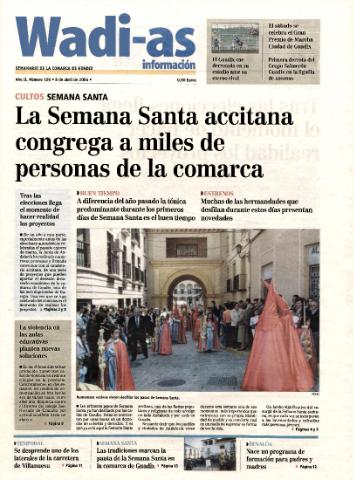 'Wadi-as información : periódico semanal de la comarca de Guadix.' - Año II Número 105 - 2004 abril 8