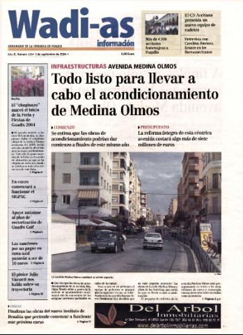 'Wadi-as información : periódico semanal de la comarca de Guadix.' - Año II Número 126 - 2004 septiembre 3
