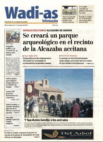 'Wadi-as información : periódico semanal de la comarca de Guadix.' - Año II Número 146 - 2005 enero 21