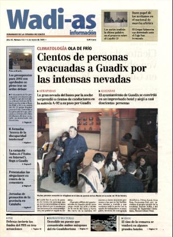 'Wadi-as información : periódico semanal de la comarca de Guadix.' - Año III Número 152 - 2005 marzo 4