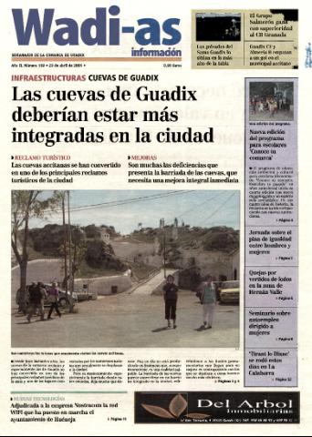 'Wadi-as información : periódico semanal de la comarca de Guadix.' - Año II Número 159 - 2005 abril 22
