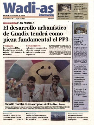 'Wadi-as información : periódico semanal de la comarca de Guadix.' - Año III Número 169 - 2005 julio 1