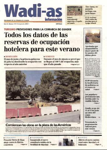 'Wadi-as información : periódico semanal de la comarca de Guadix.' - Año III Número 170 - 2005 julio 8
