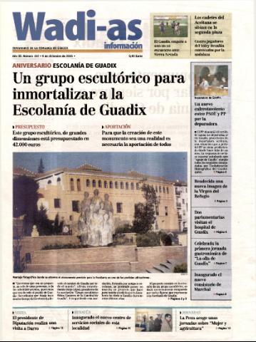 'Wadi-as información : periódico semanal de la comarca de Guadix.' - Año III Número 192 - 2005 diciembre 9