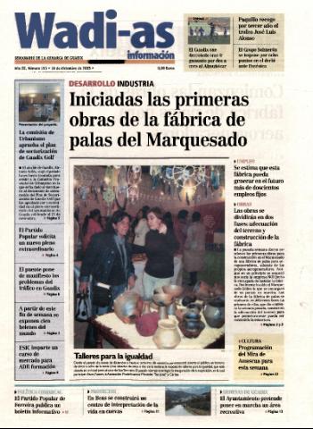 'Wadi-as información : periódico semanal de la comarca de Guadix.' - Año III Número 193 - 2005 diciembre 16