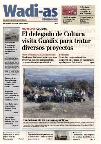 'Wadi-as información : periódico semanal de la comarca de Guadix.' - Año IV Número 260 - 2007 marzo 30