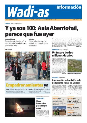 'Wadi-as información : periódico semanal de la comarca de Guadix.' - Año X Número 564 - 2013 enero 25