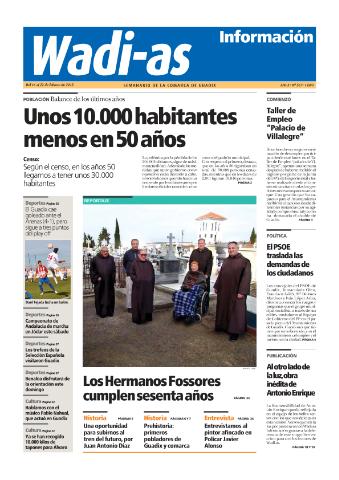 'Wadi-as información : periódico semanal de la comarca de Guadix.' - Año X Número 567 - 2013 febrero 16