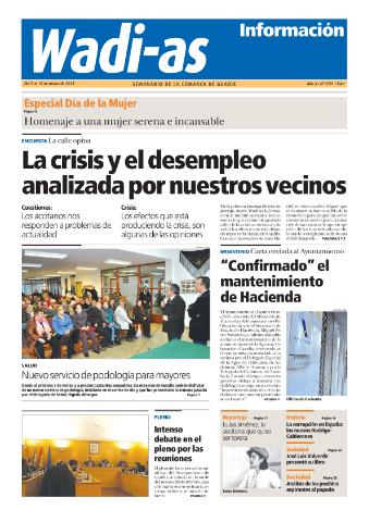 'Wadi-as información : periódico semanal de la comarca de Guadix.' - Año X Número 570 - 2013 marzo 09