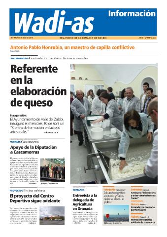 'Wadi-as información : periódico semanal de la comarca de Guadix.' - Año XI Número 575 - 2013 abril 13