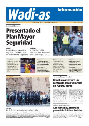 'Wadi-as información : periódico semanal de la comarca de Guadix.' - Año XI Número 601 - 2013 octubre 12