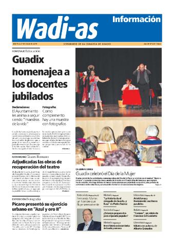 'Wadi-as información : periódico semanal de la comarca de Guadix.' - Año XI Número 623 - 2014 marzo 15