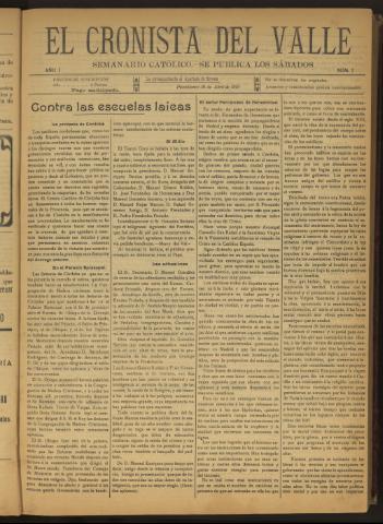 'El Cronista del Valle' - Época 1ª Año I Número 7 - 1910 abril 16