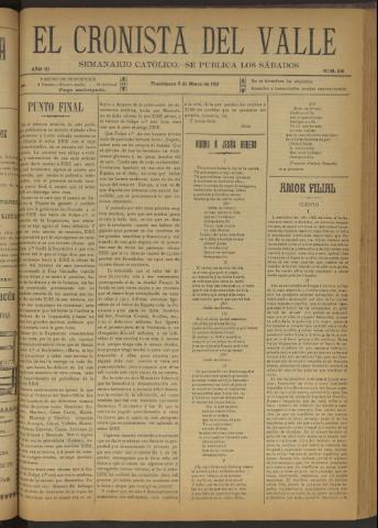 'El Cronista del Valle' - Época 1ª Año III Número 106 - 1912 marzo 09