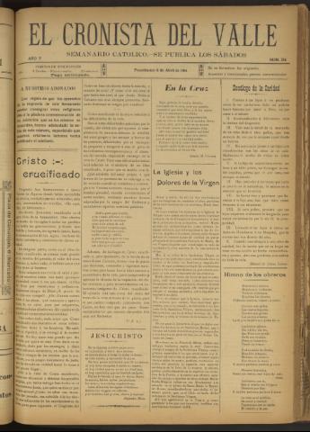 'El Cronista del Valle' - Época 1ª Año V Número 214 - 1914 abril 11