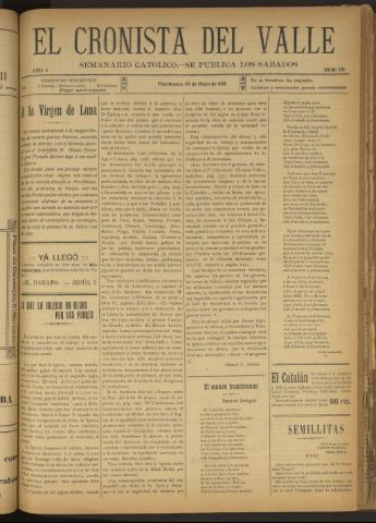 'El Cronista del Valle' - Época 1ª Año V Número 221 - 1914 mayo 30