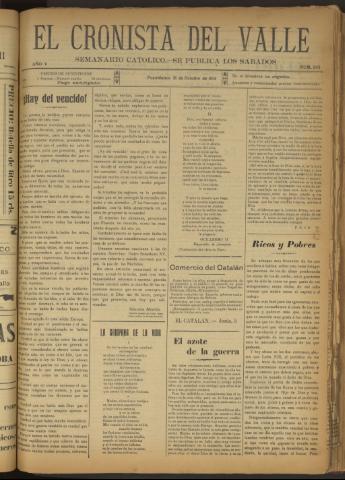 'El Cronista del Valle' - Época 1ª Año V Número 243 - 1914 octubre 31