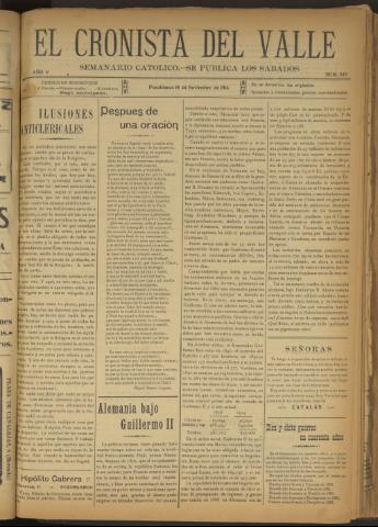 'El Cronista del Valle' - Época 1ª Año V Número 245 - 1914 noviembre 14