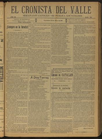 'El Cronista del Valle' - Época 1ª Año VII Número 324 - 1916 mayo 20