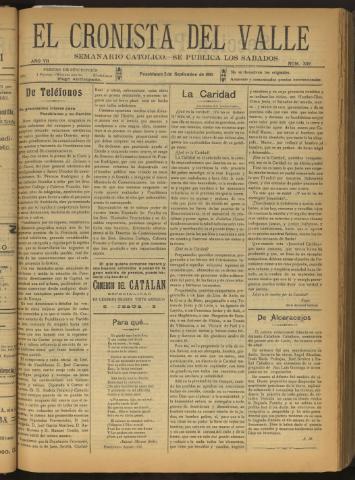 'El Cronista del Valle' - Época 1ª Año VII Número 339 - 1916 septiembre 02