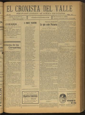 'El Cronista del Valle' - Época 1ª Año VII Número 351 - 1916 noviembre 25