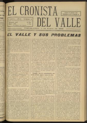 'El Cronista del Valle' - Época 2ª Año II Número 15 - 1958 enero 11