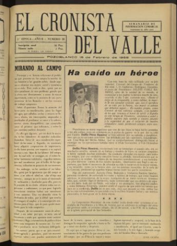 'El Cronista del Valle' - Época 2ª Año II Número 20 - 1958 febrero 15