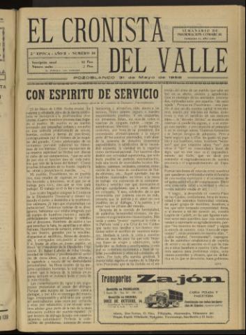 'El Cronista del Valle' - Época 2ª Año II Número 34 - 1958 mayo 31