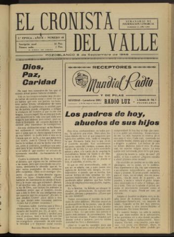 'El Cronista del Valle' - Época 2ª Año II Número 48 - 1958 septiembre 06