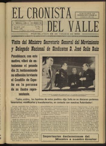 'El Cronista del Valle' - Época 2ª Año II Número 55 - 1958 octubre 25