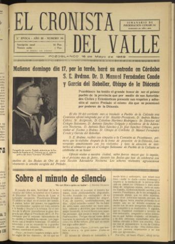 'El Cronista del Valle' - Época 2ª Año III Número 84 - 1959 mayo 16