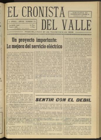 'El Cronista del Valle' - Época 2ª Año III Número 111 - 1959 noviembre 21