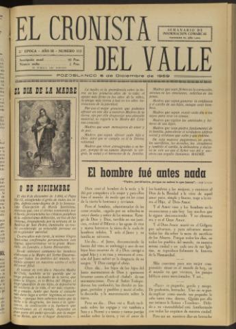 'El Cronista del Valle' - Época 2ª Año III Número 113 - 1959 diciembre 05