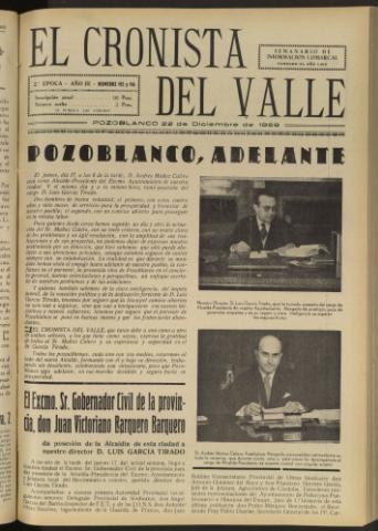 'El Cronista del Valle' - Época 2ª Año III Número 115-116 - 1959 diciembre 19
