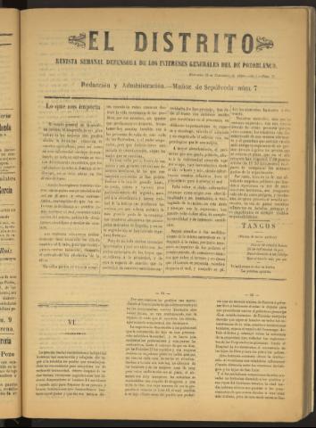 'El Distrito : revista Semanal Defensora de los Intereses Generales de Pozoblanco' - Año I Número 21 - 1895 noviembre 13