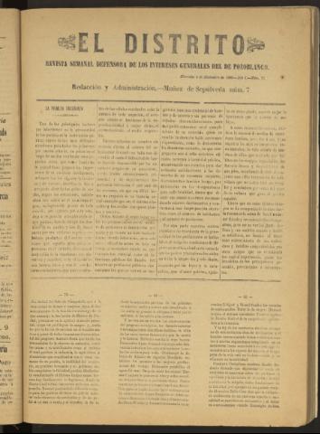 'El Distrito : revista Semanal Defensora de los Intereses Generales de Pozoblanco' - Año I Número 24 - 1895 diciembre 04