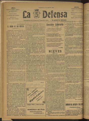 'La Defensa : periódico semanal, órgano del Partido Liberal Demócrata' - Año II Número 29 - 1921 marzo 09