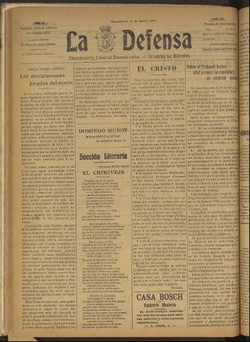 'La Defensa : periódico semanal, órgano del Partido Liberal Demócrata' - Año II Número 30 - 1921 marzo 16