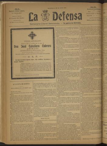 'La Defensa : periódico semanal, órgano del Partido Liberal Demócrata' - Año II Número 48 - 1921 julio 20