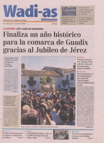 'Wadi-as información : periódico semanal de la comarca de Guadix.' - Año II Número 94 - 2004 enero 23