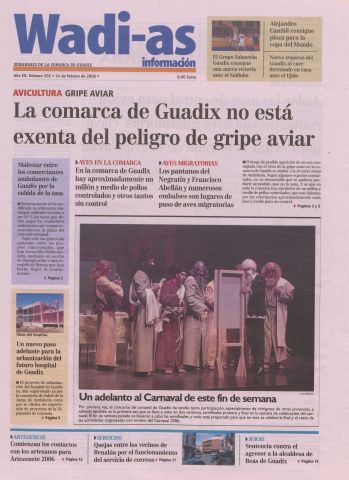'Wadi-as información : periódico semanal de la comarca de Guadix.' - Año III Número 203 - 2006 febrero 24