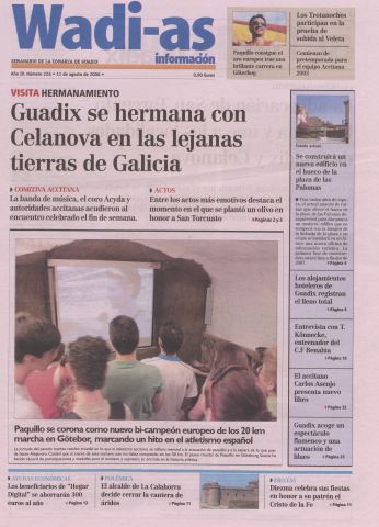 'Wadi-as información : periódico semanal de la comarca de Guadix.' - Año III Número 227 - 2006 agosto 11