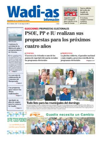'Wadi-as información : periódico semanal de la comarca de Guadix.' - Año IV Número 268 - 2007 mayo 24