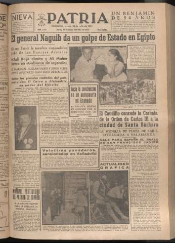 'Patria : diario de Falange Española Tradicionalista y de las J.O.N.S.' - Año XVII Número 5170 - 1952 julio 24