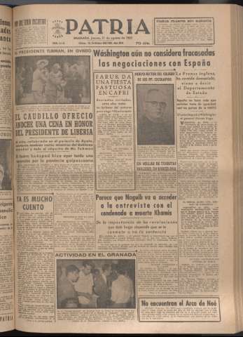 'Patria : diario de Falange Española Tradicionalista y de las J.O.N.S.' - Año XVII Número 5194 - 1952 agosto 21