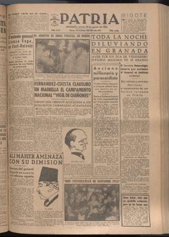 'Patria : diario de Falange Española Tradicionalista y de las J.O.N.S.' - Año XVII Número 5200 - 1952 agosto 28